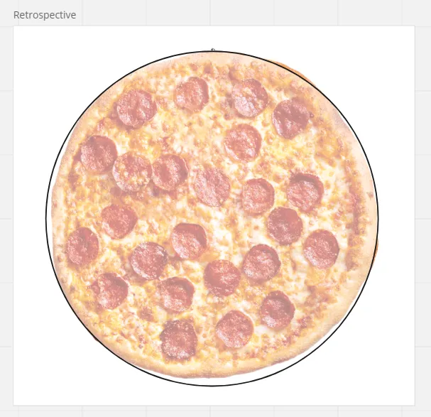 Blank pizza canvas for a Scrum retrospective in Miro